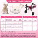 Updated Dog Wheelchair for Back Legs, Small Dog Wheelchair with Wheels, Light Weight Pet Wheelchair for Leg Support Helps Senior,Injured,Paralyzed, M & Pink