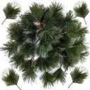 50PCS Artificial Green Pine Needles Branches Fake Small Pine Twigs Stems Evergreen Picks Holiday Tree Decorations