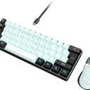 RedThunder 60% Gaming Keyboard and Mouse Combo, Ultra-Compact 61-Key RGB Backlit Mini Keyboard, Lightweight 7200 DPI Honeycomb Optical Mouse, RGB Wired Gaming Set for PC PS5 Xbox Gamer(White-Black)