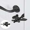 3 x Black Portable Door Lock Home Security Hotel Door Locks, Adjustable Door Lock Prevent Unauthorized Entry Travelers Bedrooms and Safety Privacy