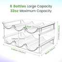 spospo Water Bottle Organizer for Cabinet, Water Bottle Storage Organizer, 2 Packs Water Bottle Storage Rack, Water Bottle Holder for Cabinet, Stackable Water Bottle Storage Rack