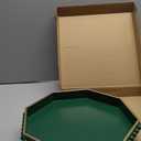 Green Serving Tray for Coffee Table, Octagonal Beaded Plastic Decorative Tray for Ottoman, Kitchen Counter, Living Room, Outdoor Lacquer Tray for Entertaining (13" x 13" x 1.6")