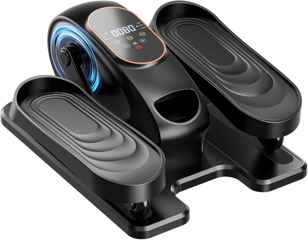 Under Desk Elliptical Machine for Senior, Quiet Motorized Leg Exerciser with Smart Remote, Pedal Exerciser with 15 Adjustable Speeds for Auto/Manual Modes, LCD Monitor, Easy to Use for Home Office