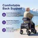 BlessReach Rollator Walkers for Seniors with Seat, Lightweight Aluminum Frame Walkers wiht Seat, 350 lbs Weight Capacity, 8" All-Terrain Wheels, 6-Level Adjustable Height, Purple