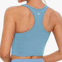Womens Y-Back Racerback Longline Sports Bra - Padded Scoop Neck Workout Crop Tank Top with Built in Pads Size XL