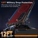 Magnetic for Samsung Galaxy Z Fold6 Case with Carbon Fiber Texture Design,Wireless Charging [PC] Military-Grade Shockproof case Cover for Z Fold 6[Red] MUS-TQCX-04-02