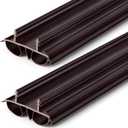 Pushglossy 2 Pcs 36" Double Bubble Kerf Door Sweep 1-3/4" Wide Vinyl Weatherstrip Seal for Exterior Doors, Energy Efficient Draft Stopper, Easy Slide in Installation, Blocks Dust/insects/noise (Brown)