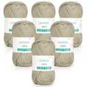 Katech Pure Cotton Yarn for Crocheting & Knitting–Soft Sport Weight CYC #2, 6 Skeins (50g Each, 300g Total), Ideal Crochet Yarn for Dishcloths, Baby Clothes, Socks, Lightweight Scarves（Khaki Green）