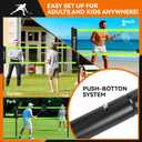12ft Badminton Net Set for Backyard Beach with Durable Anti-Sagging Net, Heavy Duty Poles, 2 Aluminum Badminton Rackets, 3 Shuttlecocks, Carry Bag - Easy Setup & High Stable