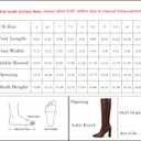 Knee High Boots Women Pointed Toe Chunky Heel Fall Tall Boots Side Zipper Long Boots for Women (9.5, Brown Pu)