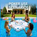 Floating Mahjong Table for Pool, Double-Sided Waterproof Game Tray for Mahjong, Poker, Dominoes & Card Games, Premium Floating Board for Swimming Pool, Hot Tub, Beach & Summer Party Supplie, 31.5 x 31.5 inches