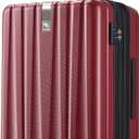 Hanke 24 Inch Expandable Checked Luggage Lightweight PC Hard Case Luggage Suitcases with Wheels TSA Luggage Rolling Large Suitcase Travel Luggage Bag for Go to University(Burgundy)