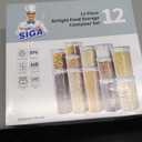 MR.SIGA 12 Pack Airtight Food Storage Container Set, BPA Free Kitchen Pantry Organization, Kitchen Canisters for Cereal, Spaghetti, includes 16 Reusable Sticker Labels