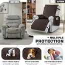 TAOCOCO 100% Waterproof Recliner Chair Covers, Reversible Recliner Covers with Leg Straps, Washable Recliner Sofa Covers for Larger Recliner Furniture Dog Protector with Pocket (Chocolate, 28'')