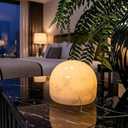 Marble Lamp Night Light Touch Bedside Table Lamp for Bedroom,Type-C Rechargeable Small Desk Bedside Small Lamps,Eye Caring Dimmable LED Ambient lamp (Mid Century Modern)