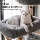 Solid Wood Cat Tree, Boho Modern Cat Tree Tower with Real Branch