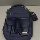 Diaper Bag Backpack - Multifunctional Travel Diaper Back Packs,Maternity Baby Changing Bags, Compact 12L Capacity, PU Leather, Waterproof, Unisex, Stylish Nappy Bag, Diaper Changing Pad (Navy Blue)