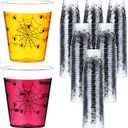Meanplan 200 Pcs Halloween Plastic Shot Glasses 1.5oz Spider Clear Disposable Party Shot Cups Small Tasting Cups for Halloween Party Favor Whiskey Drinking Supplies