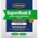 Farnam SuperMask II Fly Mask Without Ears for Larger Horses, Full Face Coverage and Eye Protection from Insect Pests, Structured Classic Styling Mesh with Plush Trim, XL Size