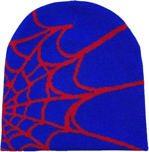 Pooyikoi Y2K Gothic Spider Pattern Wool Acrylic Knitted Hat Women Beanie Winter Warm Beanies Men Casual Skullies Outdoor 