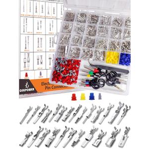 25Types Car Electrical Wire Terminal Pin Connector Kit - Oskpower 660Pcs Automotive Electric Crimp Connectors 1/1.5/1.8/2.2/2.8/3.5/4.8/6.3mm Auto Terminals Male Female Pins Non-Insulated Plug Removal