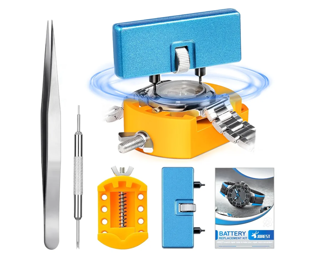 JOREST Watch Battery Replacement Tool Kit, Watch Wrench Back Remover for Rotate Open Watch Cover, Watch Case Opener Set with Watch Back Remover Holder, Only for Grooved Watches
3K+ bought in past month