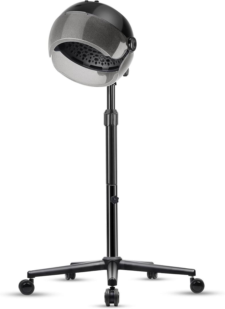 Hooded Hair Dryer, Professional Standing Hair Dryers Hooded with Time Setting, Touch Controls and 3 Temperature Settings, Sit Under Hair Dryer, Height Adjustable for Salon and Home Use