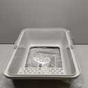 Enclosed Stainless Steel Cat Litter Box with Lid Extra Large Litter Box for Big Cats XL Metal Litter Pan Tray with High Wall Sides Enclosure, Non-Sticky, Anti-Leakage, Easy Cleaning (6 Deep, Light Grey & Sliver)