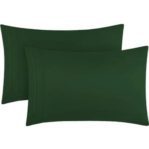 Mellanni Pillow Cases - Luxury, Extra Soft, Cooling Pillow Covers - 2 PC Iconic Collection Pillowcases - Envelope Closure (Standard/Queen 20" x 30", Emerald Green)