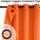 HUTO Blackout Curatins Window Drapes for Bedroom Living Room - Antique Copper Grommet Room Darkening Thermal Insulated Privacy Protect Draperies Curtains, Set of 2, Vibrant Orange, 42W x 84L