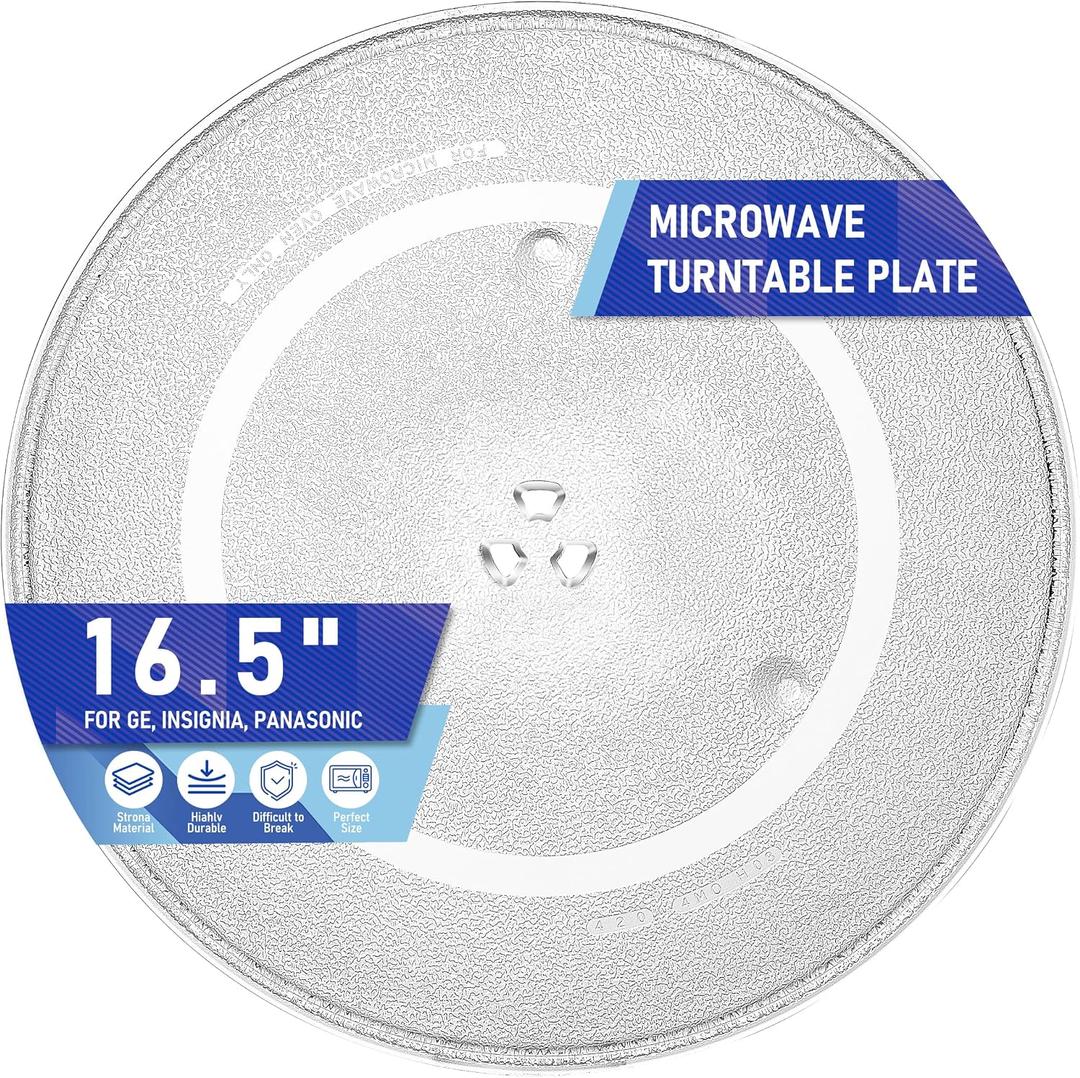 16.54" Microwave Glass Plate for Insignia NS-MW22SS6, GE WB48X10046, AP3793651 & WB48X29704, Panasonic F06014M00AP, Whirlpool WPW10510836 Microwave Plate Tray ns 22ss6 glass Turntable plate