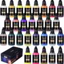 Airbrush Paint, Henyiewl 28 Colors Airbrush Paint Set (30 ml/1 oz), Opaque & Water-based Acrylic Air Brush Paint Kit Includes Metallic and Neon Colors, Premium Airbrush Paints for Artists, Beginners,