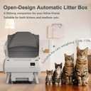 Automatic Cat Litter Box Self Cleaning - App Control, Open-Design, Smart Health Monitor, Suitable for Medium Cats and Kittens, Anti-Pinch Safety, Quiet Operation - White, 
Large