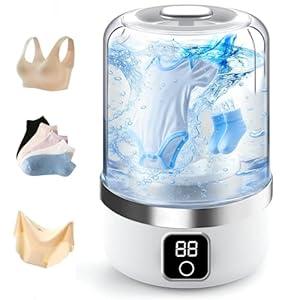 Underwear Washing Machine  Portable Mini Washing Machine 2025 Upgraded Rechargeable Washer, Laundry Cup for Bra, Underwear, Socks (White)