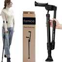 Flexi Crutch Forearm Crutches for Adults Seniors, Red Dot Award Winner, Foldable Lightweight Mobility Aid, Adjustable Height Ergonomic Handle, Non-Slip, Surgery Recovery