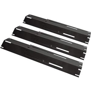 Unicook Heavy Duty Adjustable Porcelain Steel Grill Heat Plate Shield Replacement, Heat Tent, Flavorizer Bar, Burner Cover, Flame Tamer for Gas Grill, Extends from 11.75" up to 21" L, 3 Pack