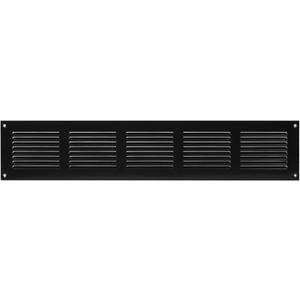 Repa Market 20x4 Inch (Outer Dimensions) Scratch Resistant Black Air Vent Cover - Galvanized Steel Louvered Grill Cover with Mesh Screen Wall, Ceiling Vent HVAC Register - Indoor, Outdoor Ventilation