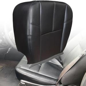 SecosAutoparts Front Driver or Passenger Bottom Black Leather Seat Cover Compatible with Chevy Silverado Avalanche Tahoe Suburban GMC Sierra Yukon 2007 2008 2009 2010 2011 2012 2013 2014