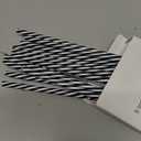 Dakoufish 12 Piece 9 Inch Reusable Plastic Thick Drinking Straws BPA Free Mason Jar Straws transparent small Stripe (9inch Black)