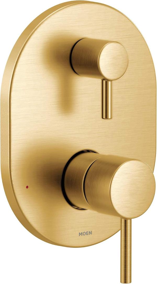 Moen Align Brushed Gold M-CORE 3-Series 2-Handle Shower Trim with Integrated Transfer Valve, Valve Required, UT3290BG