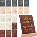 Paper Junkie Inspirational Cards & Daily Motivational Quotes for Office Desk Accessories, Motivational Desk Decor & Cubicle Decor - 20 Pack 5 x 7 Inch Multi-Color Cardstock & Wooden Stand