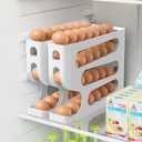 Sotfamily Egg Holder for Fridge, Automatic Rolling Egg Dispenser for Refrigerator, Countertop, Kitchen - Space-saving Egg Roller/Organizer/Storage/Container/Tray - 2 Packs for 56 Large Size Eggs