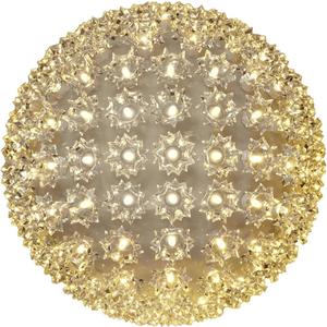 Novelty Lights LED 10in 150 Light Starlight Sphere, Warm White, Extra Large Ornament Ball Light, 5ft Hanging Cord with S Hook, 12ft Power Cord with Stackable Plug, Commercial Grade