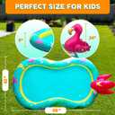 Kiddie Pool with Sprinkler | Kiddie Pool for Kids, Inflatable Toddler Pool, Inflatable Sprinkler for Kids with Splash Pad, Summer Water Toys for Toddler Outside, Summer Toys, Flamingo