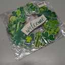 2 x St Patricks Day Door Decorations, Shamrock Wooden Sign for Saint Patrick's Day Decor, Shamrock Hanging Decoration for Front Door and Wall (Light yellow)