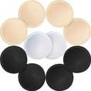 URSMART 5 Pairs Round Bra Inserts Pads, Removable and Washable Bra Cups Inserts for Bikinis Top Swimsuit Sport Bra (A/ B Beige White Black 5 Pairs)