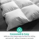 APSMILE Oversized King Down Feather Fibers Duvet Insert - Ultra-Soft All Season Down Feather Fibers Comforter Hotel Collection Comforter, Fluffy Medium Warmth (White, 120"x98")