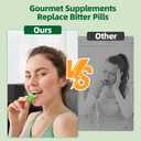 2 x Super Greens Vitamins Gummies - Gummy Vitamins for Women & Men, Boost Energy | Immunity Support | 20+ Organic Green with Chlorella, Spirulina | Apple Flavor| Vegan, Non-GMO Supplement | 60 Count