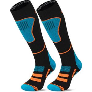 Merino Wool Ski Socks 2 Pairs, Thermal Knee High Warm Socks for Snowboarding, Hiking, Cold Weather, Snow, Hunting (X-Large)