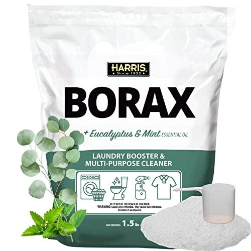 Harris Borax Powder Laundry Booster and Multipurpose Cleaner, 1.5lb (Eucalyptus Mint)